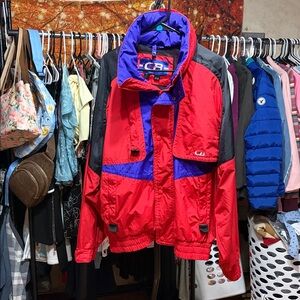 Red and Blue Men's cb sports vintage Jacket